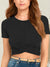 Round Neck Short Sleeve Crop T-Shirt - Jatanele