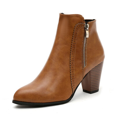 Vera Block Heel Boots Trendsi