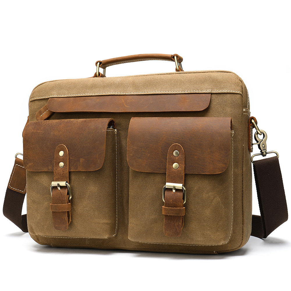 Premium Cowhide with Cloth Briefcase - Jatanele