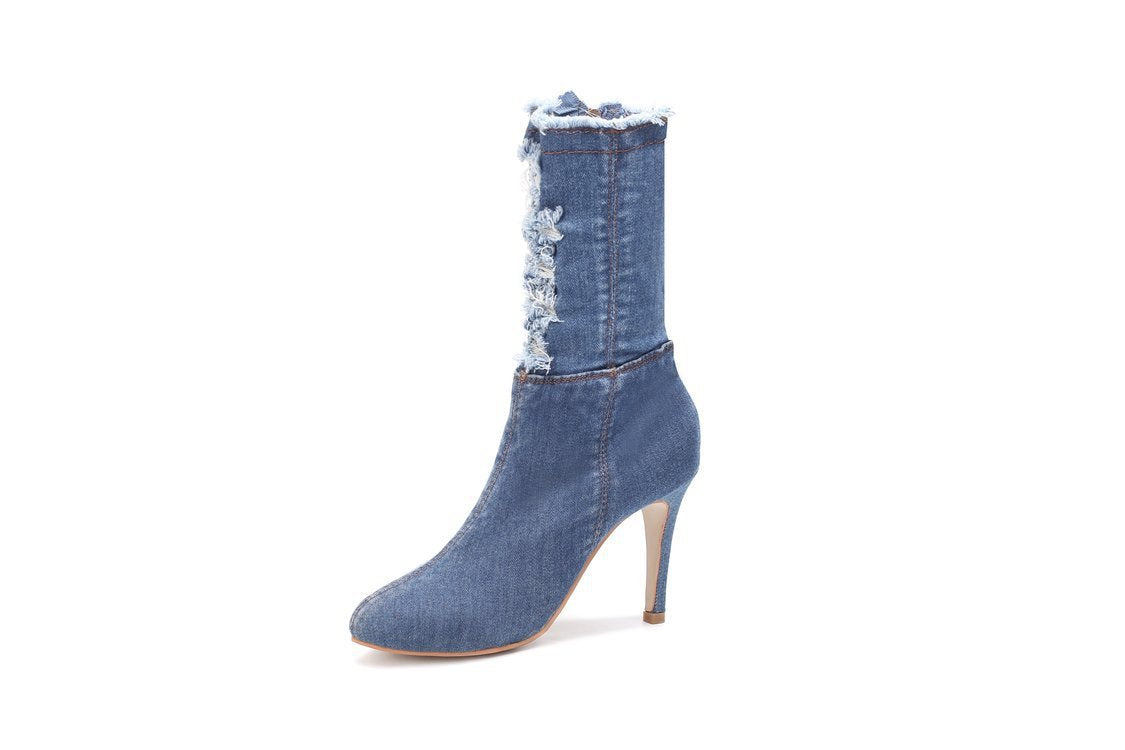 Cowboy Boots - Blue & Navy Blue (Multiple Sizes) - Jatanele