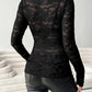 V-Neck Long Sleeve Lace Top - Jatanele