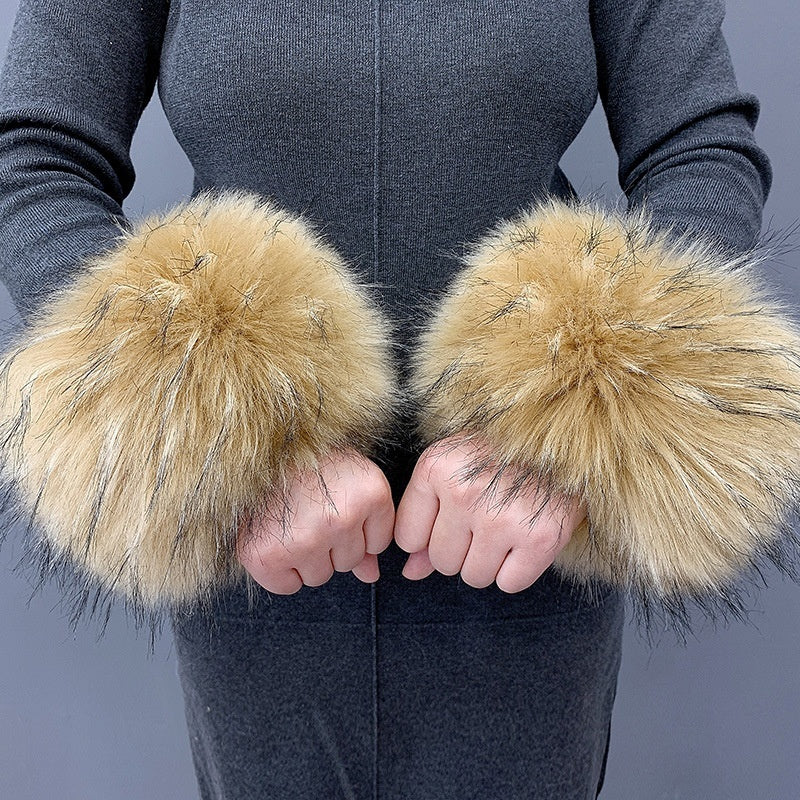 Faux Rabbit Fur Wristband Cuffs – Soft & Stylish Accessories - Jatanele