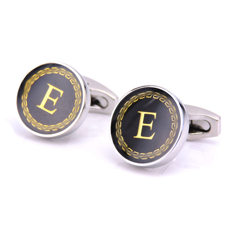 Customizable Round Letter French Cufflinks - Personalized Initial Design - Jatanele