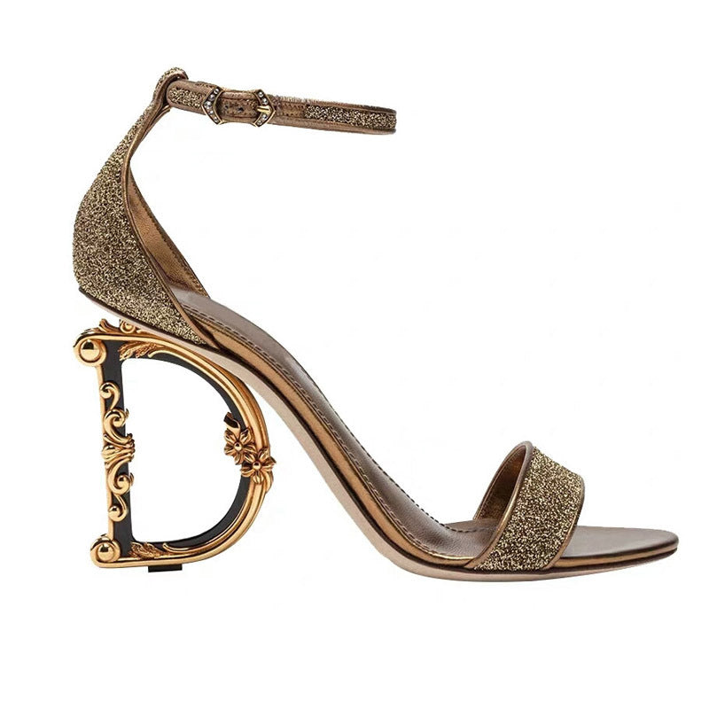 Elegant Gold High Heels – Bold Design & Comfortable Fit - Jatanele