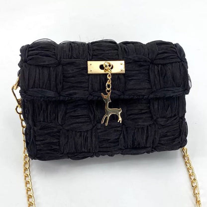 Ribbon gauze hand-woven chain bag - Jatanele