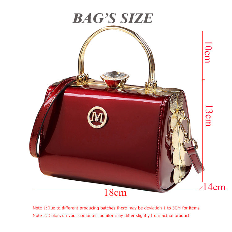 Fashion All-match Texture Middle-aged Ladies Leather Handbags Single Shoulder Bag - Jatanele