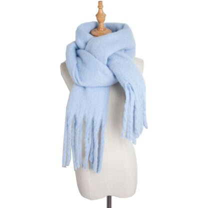 Plush Mohair Twist Braid Scarf - Cozy Winter Fashion - Jatanele