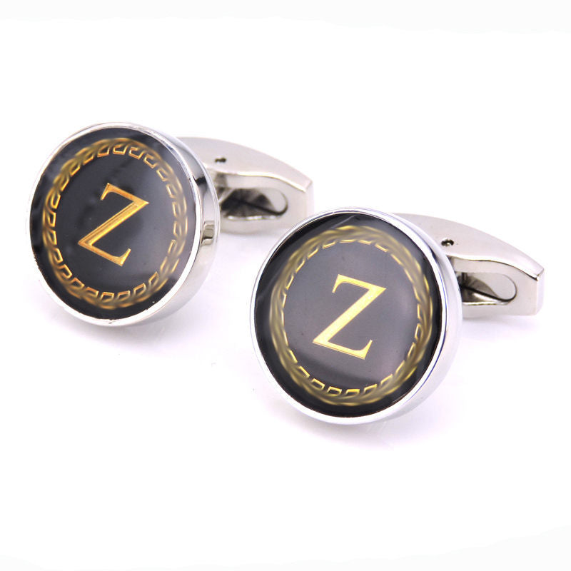 Customizable Round Letter French Cufflinks - Personalized Initial Design - Jatanele