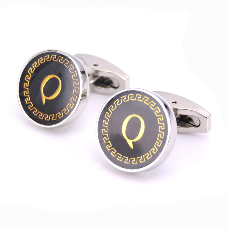 Customizable Round Letter French Cufflinks - Personalized Initial Design - Jatanele