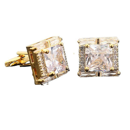 Square Diamond Men’s Zircon Crystal Cufflinks - Jatanele