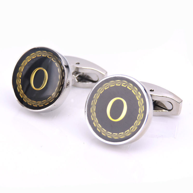 Customizable Round Letter French Cufflinks - Personalized Initial Design - Jatanele