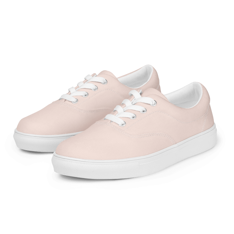 Women’s Blush Pink lace-up canvas shoes