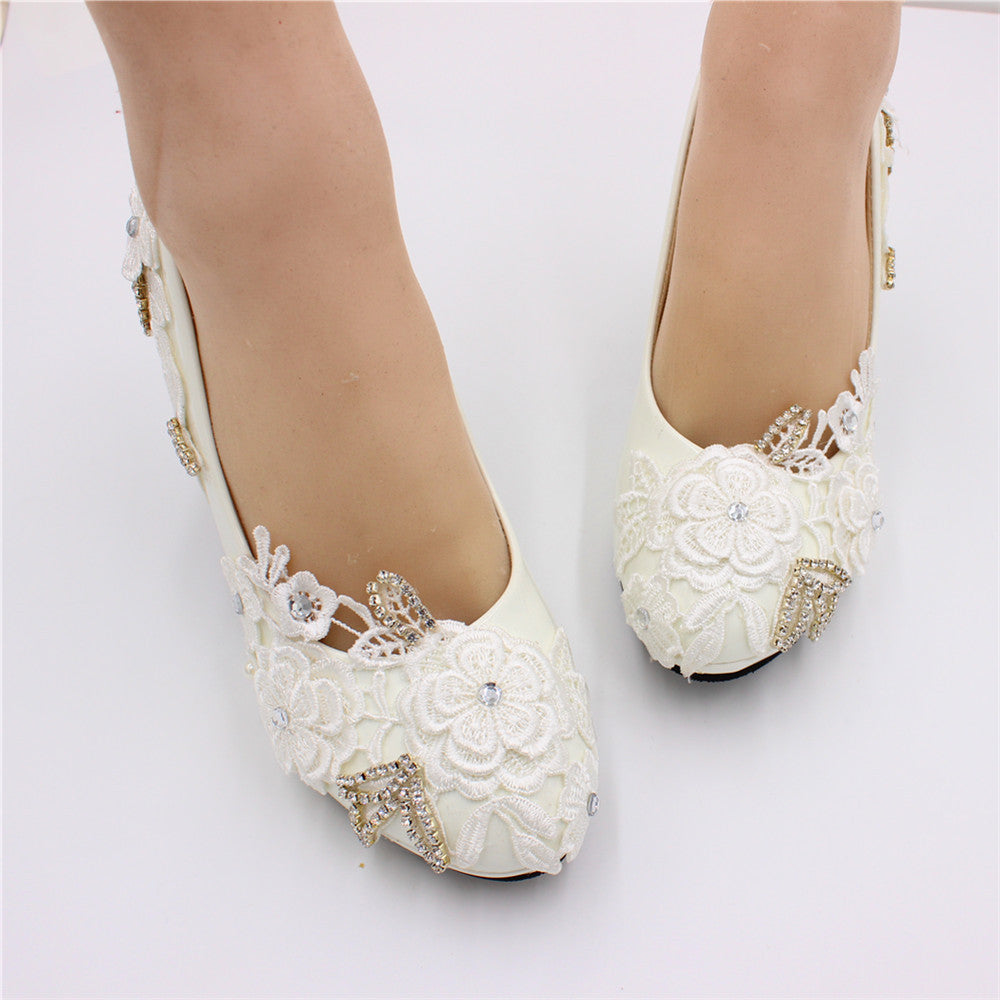 Elegant Bride Wedding Dress Shoes - 3cm & 5cm Heel Heights - Jatanele