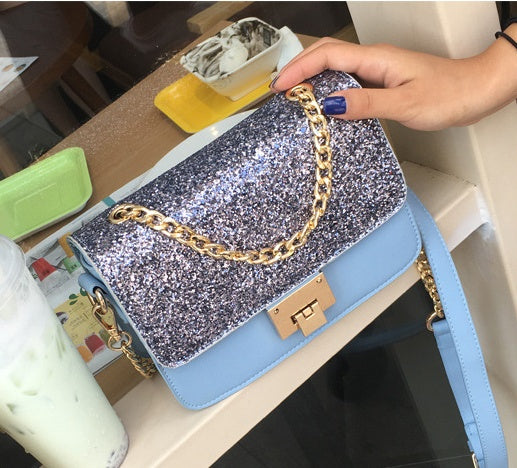 Women's Tote Bag Fashion Sequined Small Square Lady PU Fashion Hand bag - Jatanele