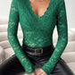 V-Neck Long Sleeve Lace Top - Jatanele
