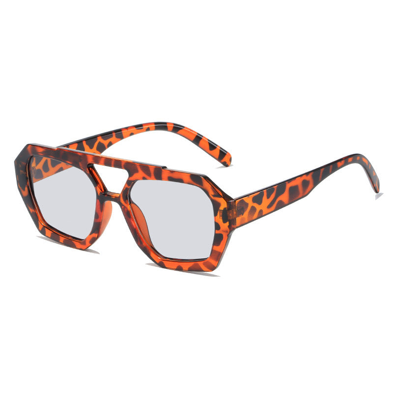 Men And Women Retro Personality Square Double Beam Sunglasses - Jatanele