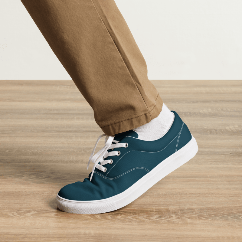 Men’s Blue lace-up canvas shoes