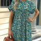 Printed Round Neck Short Sleeve Mini Dress - Jatanele