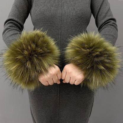 Faux Rabbit Fur Wristband Cuffs – Soft & Stylish Accessories - Jatanele