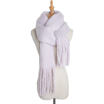 Plush Mohair Twist Braid Scarf - Cozy Winter Fashion - Jatanele