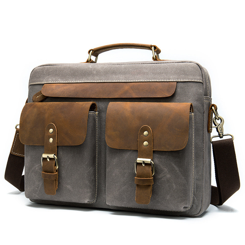 Premium Cowhide with Cloth Briefcase - Jatanele