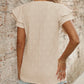 Eyelet V-Neck Ruffled Cap Sleeve Top - Jatanele