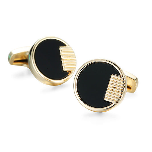 French Shirt Cufflinks Copper Material Gold - Jatanele