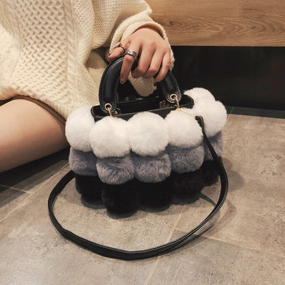 Plush Handbags Winter Plush Shoulder Bag Handbag Trend Messenger Bag - Jatanele