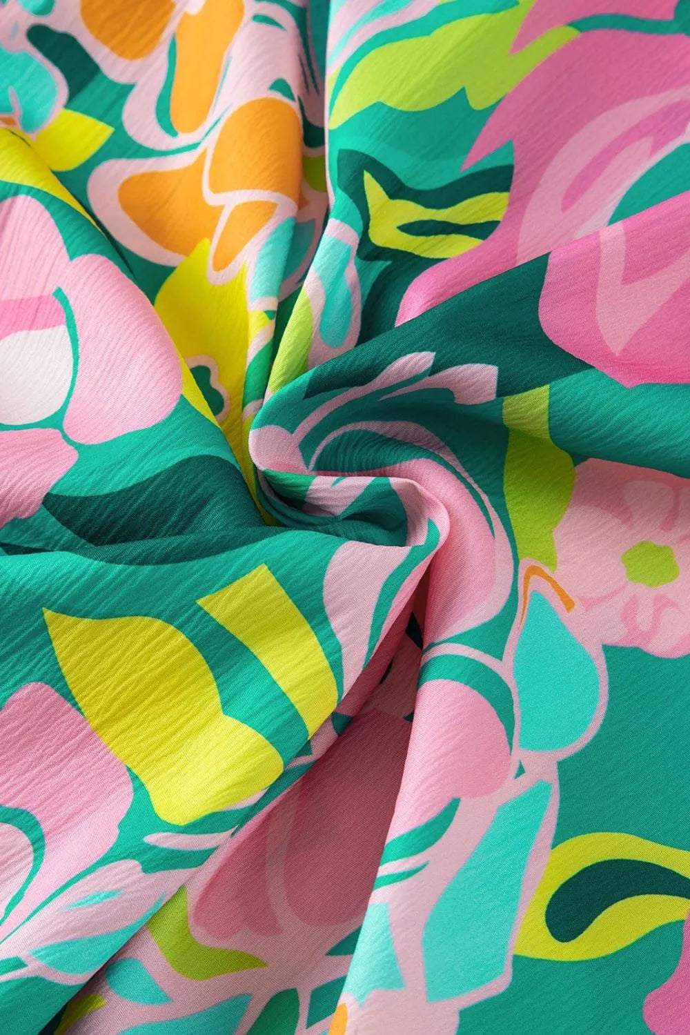 Button Down Floral Puff Sleeve Babydoll Dress - Jatanele