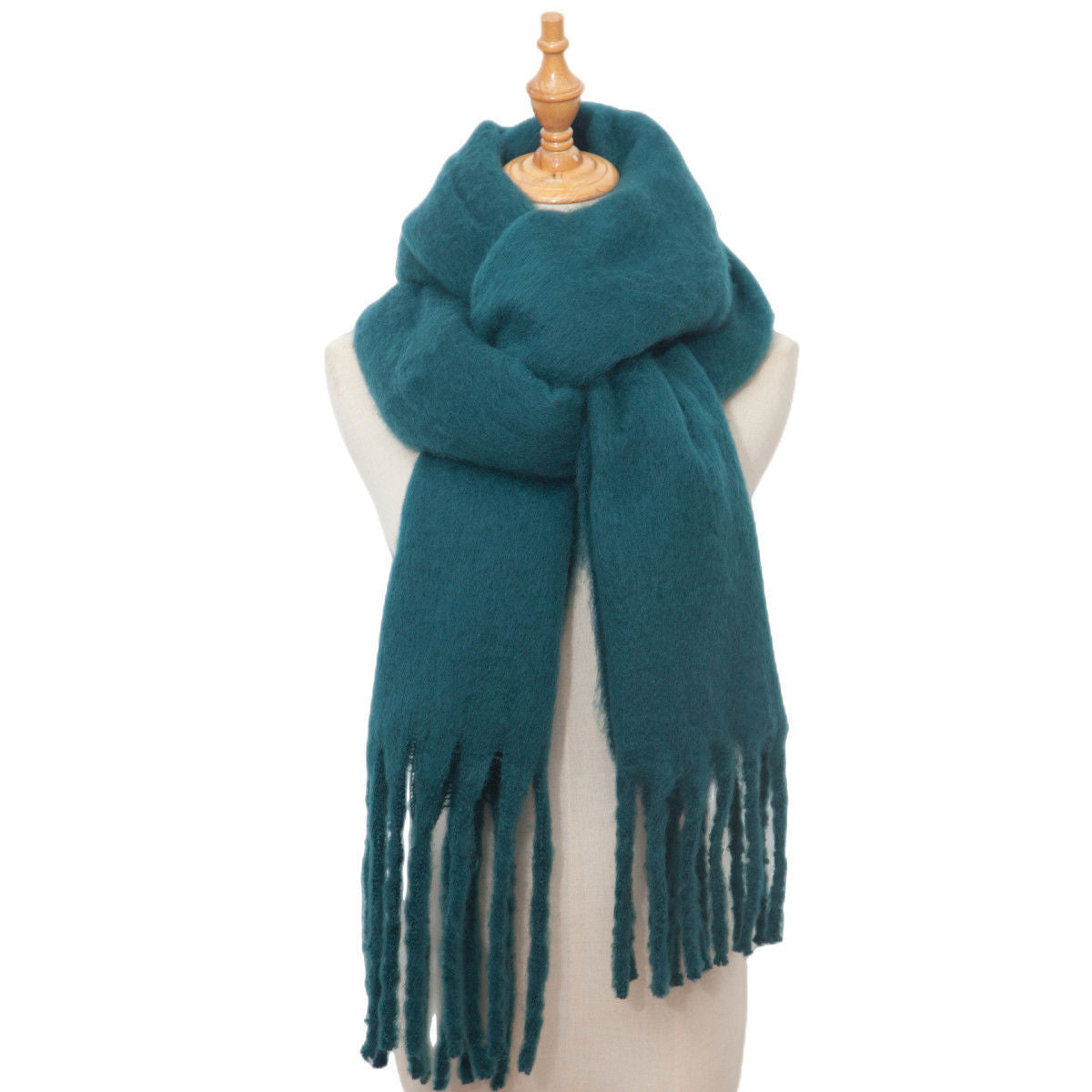 Plush Mohair Twist Braid Scarf - Cozy Winter Fashion - Jatanele