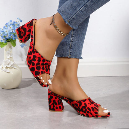 Savannah Suede Leopard Heels Trendsi