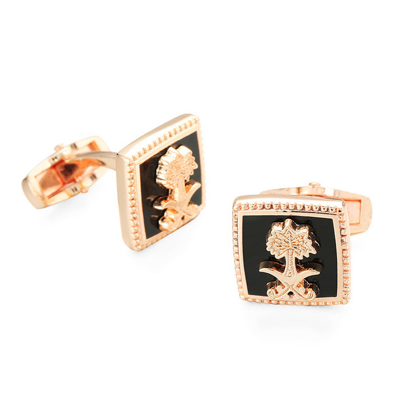 French Shirt Cufflinks Copper Material Gold - Jatanele