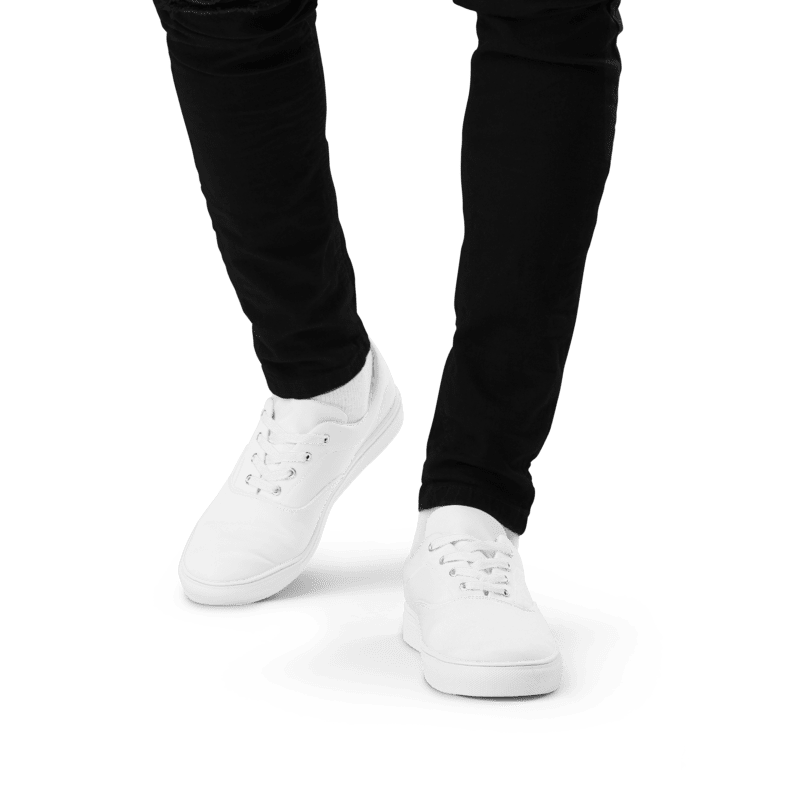 Men’s White lace-up canvas shoes
