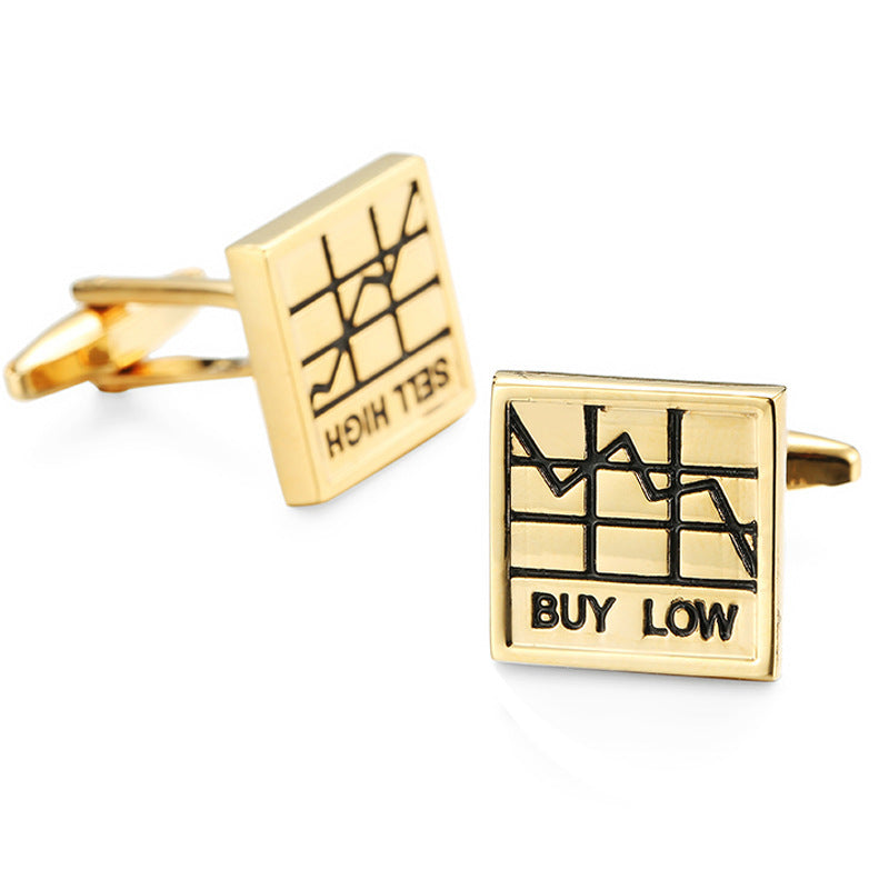 French Shirt Cufflinks Copper Material Gold - Jatanele