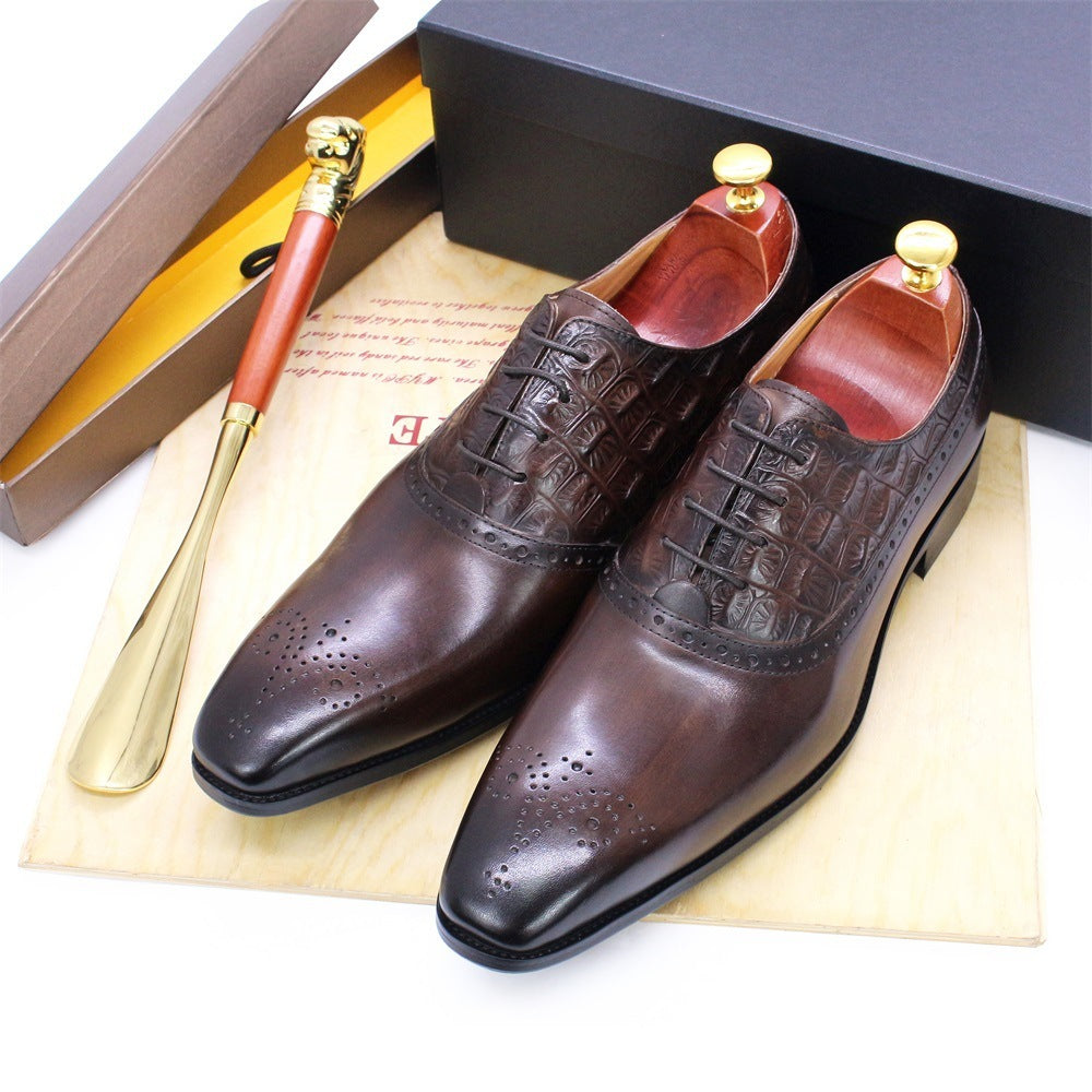 Men's Premium British Cowhide Lace-Up Oxford Shoes – Sophisticated Formal and Semi-Formal Footwear - Jatanele