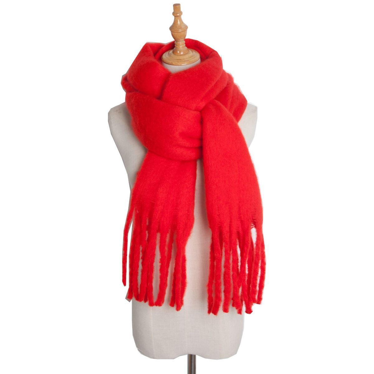 Plush Mohair Twist Braid Scarf - Cozy Winter Fashion - Jatanele