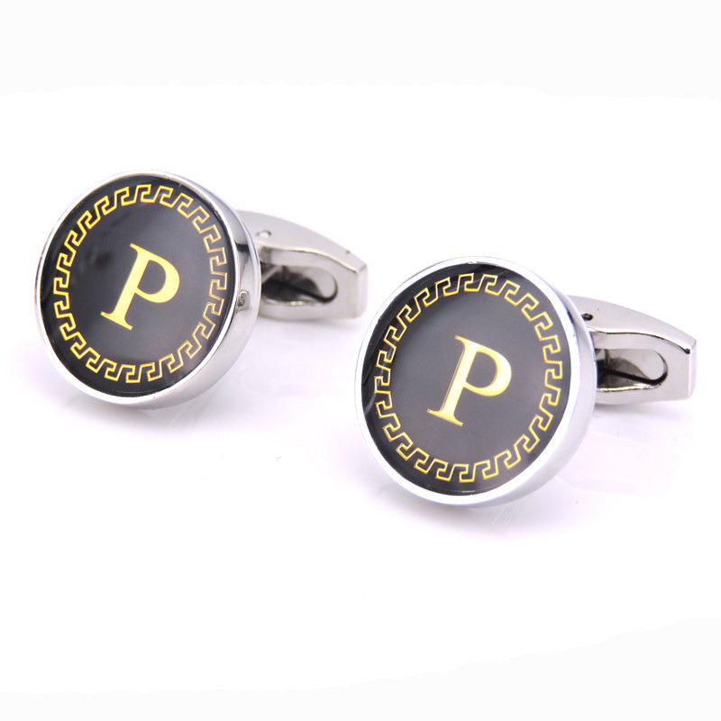 Customizable Round Letter French Cufflinks - Personalized Initial Design - Jatanele