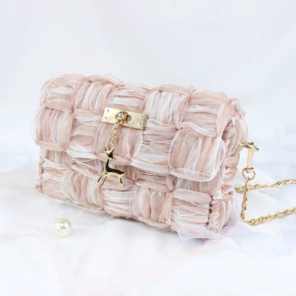 Ribbon gauze hand-woven chain bag - Jatanele