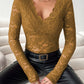 V-Neck Long Sleeve Lace Top - Jatanele