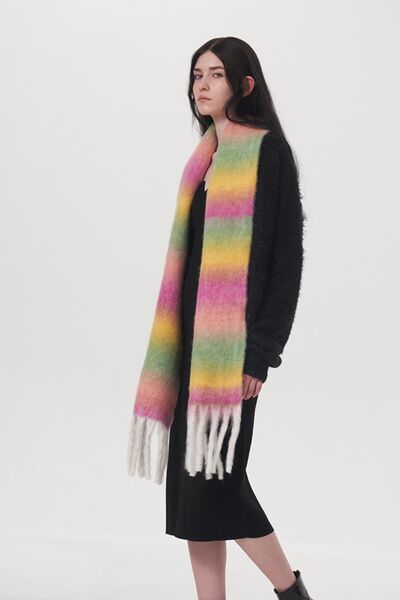 Cozy Ombre Fringe Scarf Trendsi