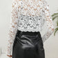 Lace Open Front Long Sleeve Cover Up - Jatanele