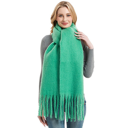 Plush Mohair Twist Braid Scarf - Cozy Winter Fashion - Jatanele