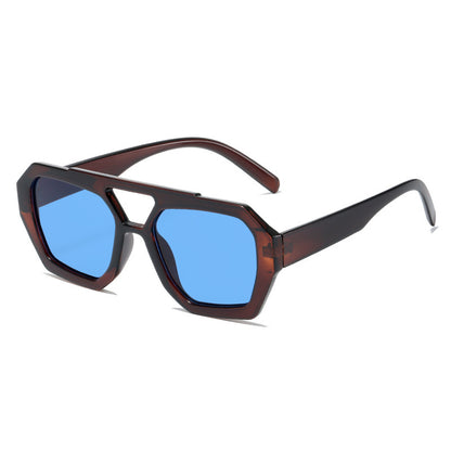 Men And Women Retro Personality Square Double Beam Sunglasses - Jatanele