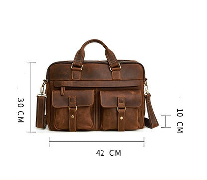 Genuine Retro Business Leather Bag for Men – Available in Black, Blue, Brown, and Coffee - Jatanele