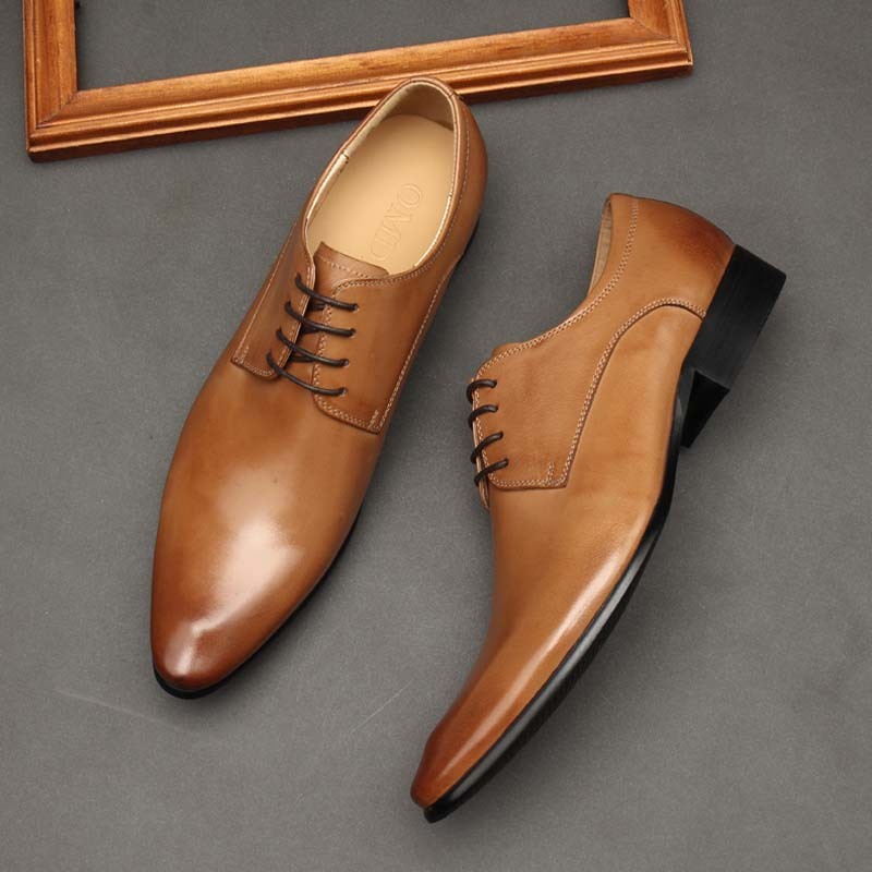 Pointed Toe Men's Leather Oxford Shoes – Perfect for Business and Formal Attire - Jatanele