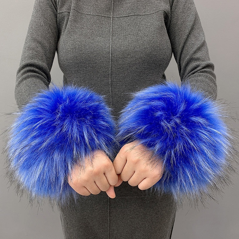 Faux Rabbit Fur Wristband Cuffs – Soft & Stylish Accessories - Jatanele