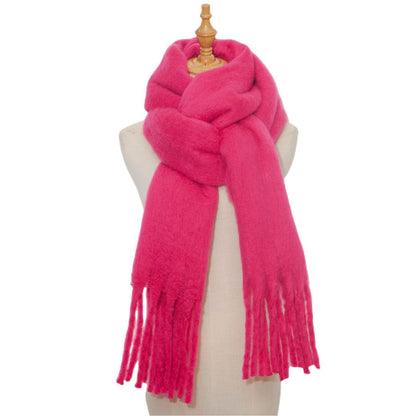 Plush Mohair Twist Braid Scarf - Cozy Winter Fashion - Jatanele