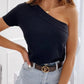 Single Shoulder Short Sleeve Top - Jatanele