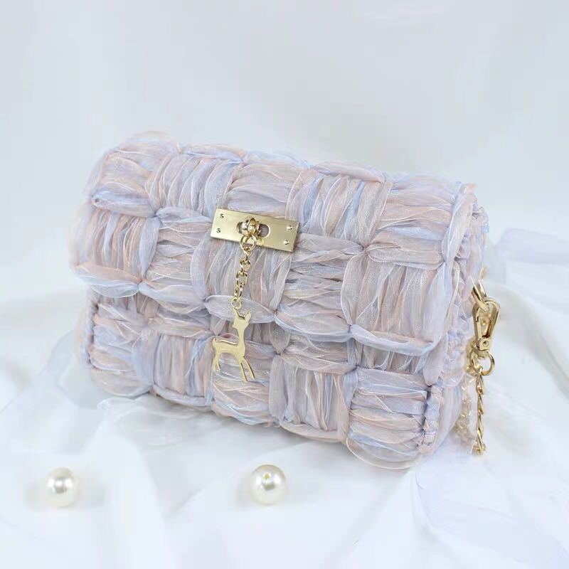 Ribbon gauze hand-woven chain bag - Jatanele