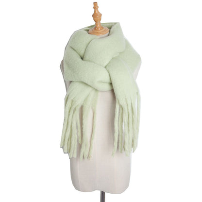 Plush Mohair Twist Braid Scarf - Cozy Winter Fashion - Jatanele